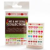 Me & My Doll Collection - Veggie-Based Temporary Tattoo Earrings. Safe, Non-Toxic Ear Piercing Alternative.