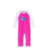 Coolibar UPF 50+ Baby Beach One Piece Swimsuit - UV Swimwear (6 - 12 Months - Pink Dolphin)